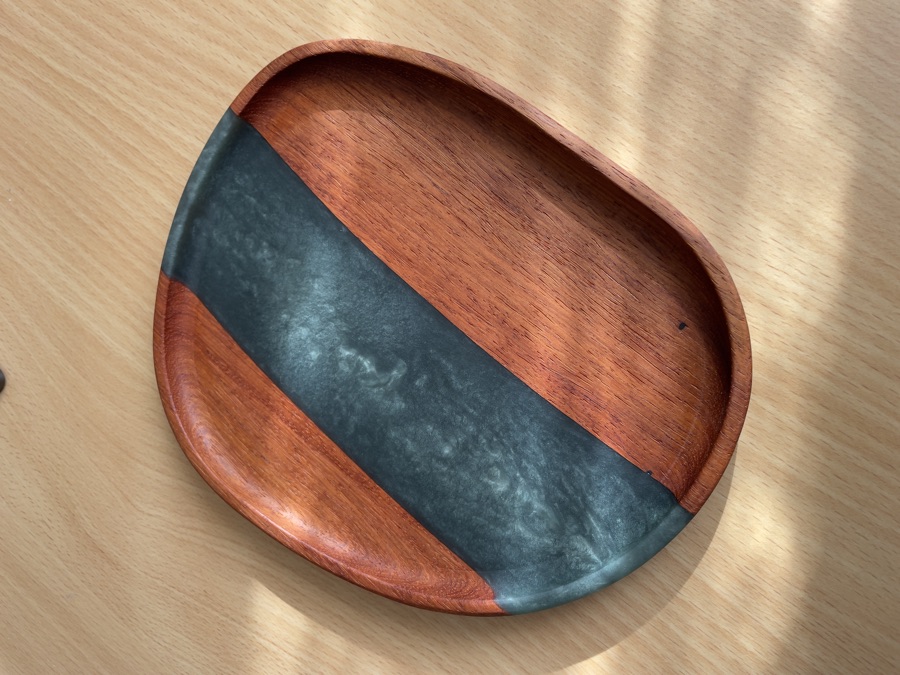 Clean studio shot of a Tasmanian Rosegum catch-all tray