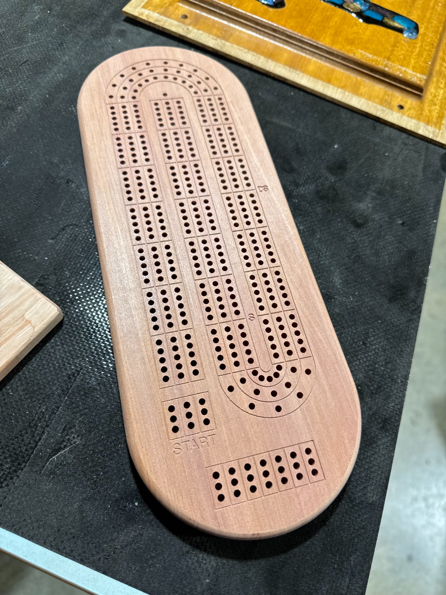 Cribbage board made from Tasmanian hardwood